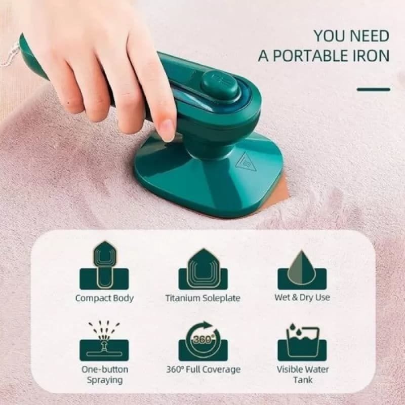 Portable Mini Handheld Steam Iron | Travel Clothes Steamer