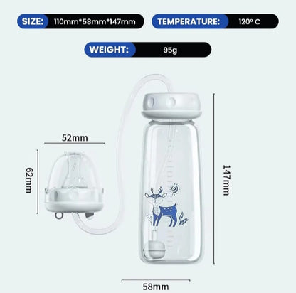 Handsfree Baby Feeding Bottle 240ml with Flexible Tube | BPA-Free Self-Feeding Baby Bottle for Easy Travel & Daily Use